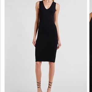 Sleeveless ribbed midi sweater dress